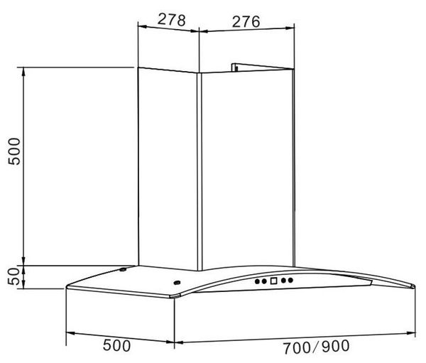 Máy hút mùi Eurosun EH-70K27S áp tường 3 tốc độ