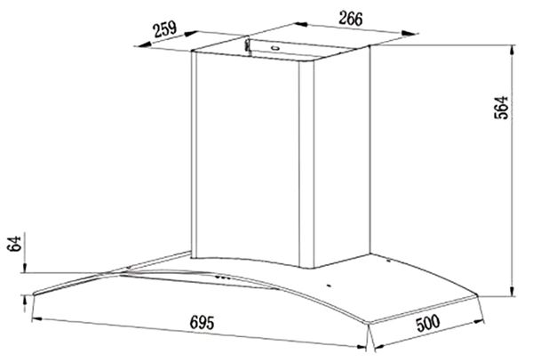 Máy hút mùi Spelier SP-651G áp tường 3 cấp độ