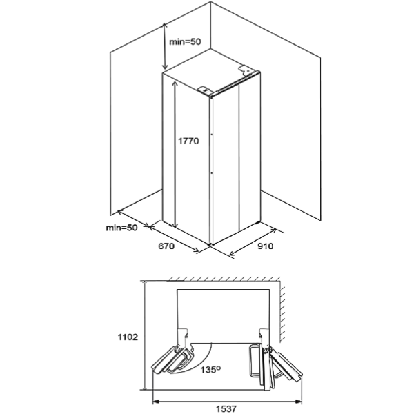 Tủ lạnh Hafele HF-SB6321FB side by side 632 lít Inverter