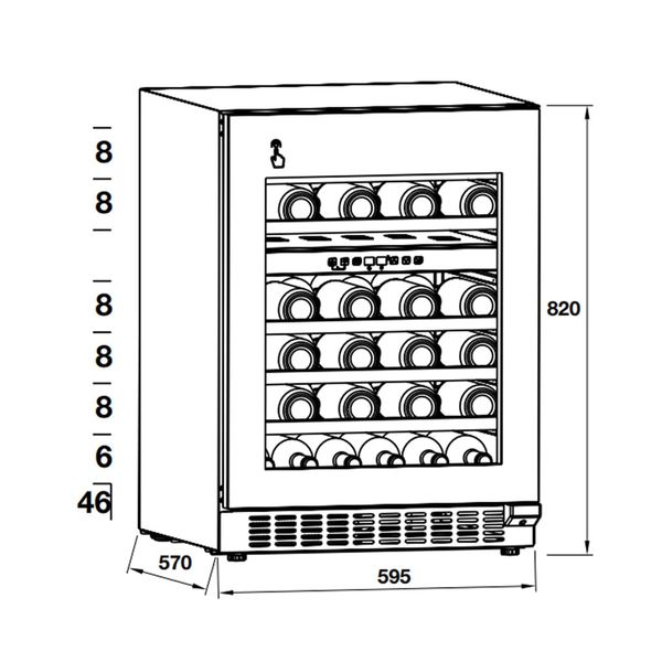 Tủ rượu HAFELE HW-C129FB âm 46 chai 129 L