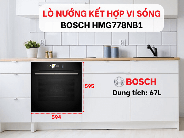 Lò Nướng Kèm Vi Sóng Bosch 67 Lít HMG778NB1 Series 8
