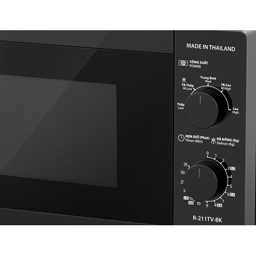 Lò vi sóng Sharp R-211TV-BK 21L 5 mức công suất 800 W cơ núm vặn