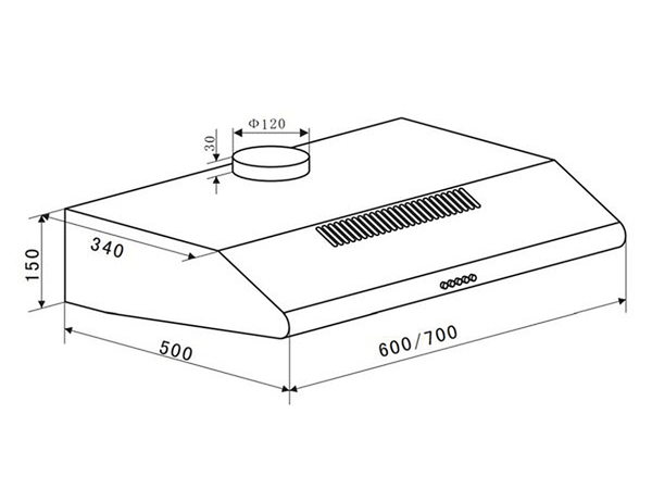 Máy hút mùi Eurosun EH-60CF19B cổ điển 3 tốc độ