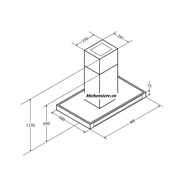 Máy hút mùi Eurosun EH-90IL91 đảo 3 tốc độ