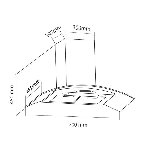 Máy hút mùi Eurosun EH-70K15E tum kính 3 tốc độ