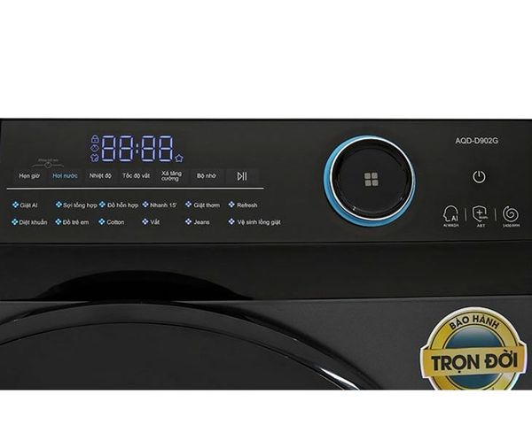 Máy giặt Aqua AQD-D902G.BK Inverter 9kg cửa trước