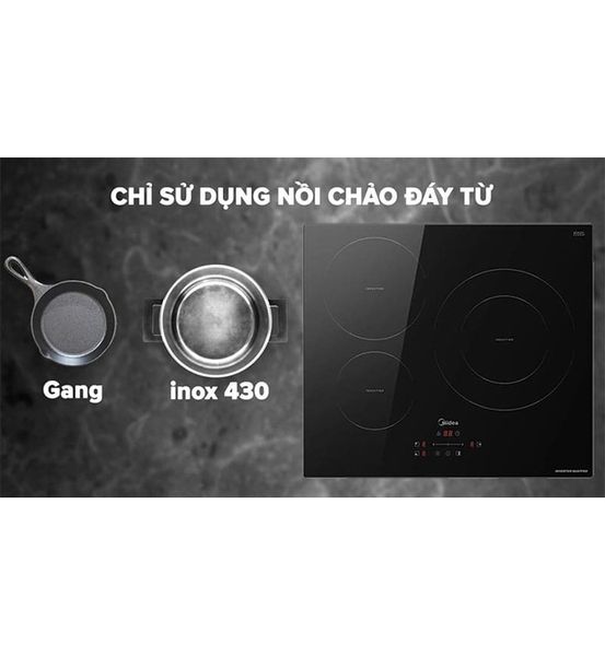 Bếp từ Midea MC-IT7423 Inverter 3 vùng nấu kính Schoot Ceran