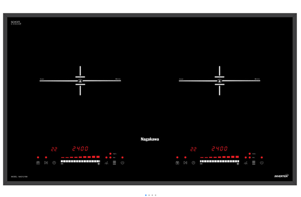 Bếp điện từ Nagakawa NAG1215M âm tủ Inverter 2 vùng nấu kính Schott Ceran