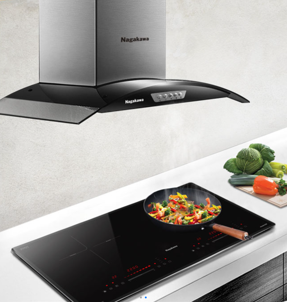 Máy hút mùi Nagakawa NAG1857 kính cong Inox 3 tốc độ