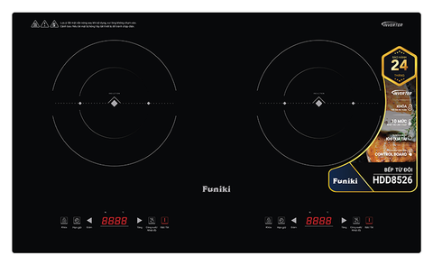 Bếp điện từ đôi Funiki HDD8526 âm tủ Inverter 10 công suất