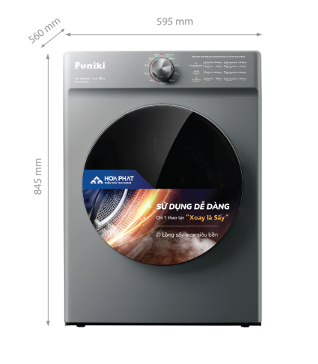 Máy sấy Funiki HD-V680AG 8kg dòng thông hơi
