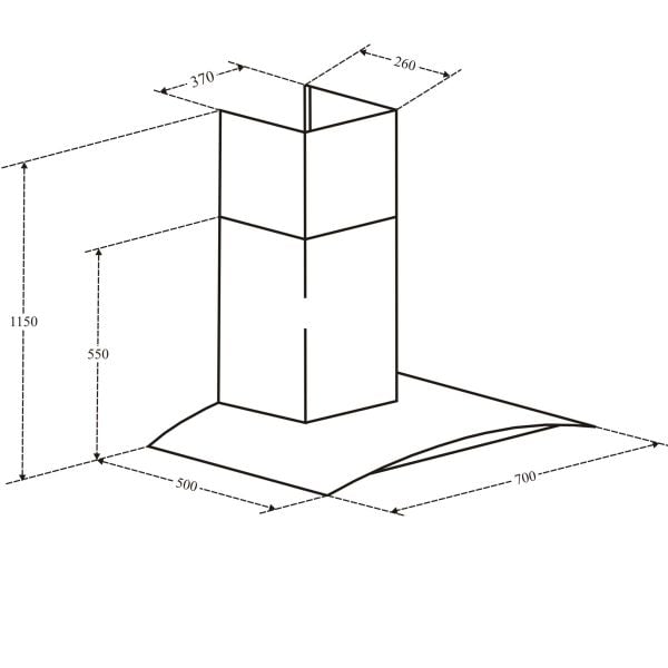 Máy hút mùi Eurosun EH-70K10S Máy hút mùi áp tường 3 tốc độ