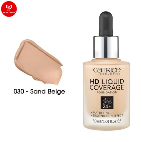 CATRICE_Kem Nền HD Liquid Coverage Foundation Lasts Up To 24H #030 Sand Beige 30Ml