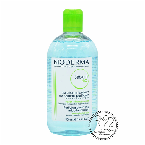 BIODERMA_Nước Tẩy Trang Dành Cho Da Dầu & Hỗn Hợp Sébium H2O 500Ml (Xanh Lá)