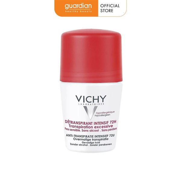 VICHY_Lăn Khử Mùi Ngăn Mồ Hôi Giữ Khô Thoáng Suốt 72h 50ml (Đỏ)