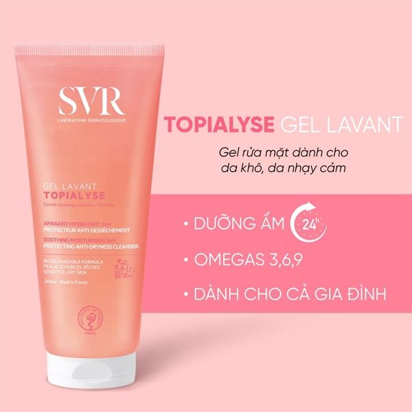 SVR_Gel Rửa Mặt Không Xà Phòng Cho Da Khô, Nhạy Cảm 200ml Màu Cam