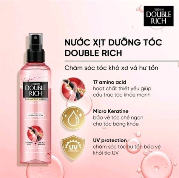 DOUBLE RICH_Dưỡng Tóc Chăm Sóc Tóc Hư Tổn 250ml (Hồng)