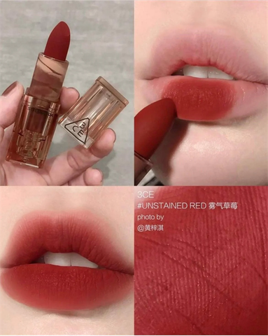 3CE_Son Thỏi Soft Matte Lipstick Version Deep Under More Deep #Unstained Red 3.5G
