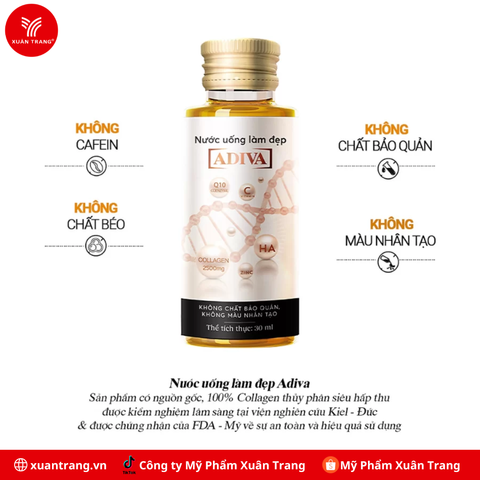 ADIVA _Nước Uống Làm Đẹp Collagen hộp 14 lọ x 30ml