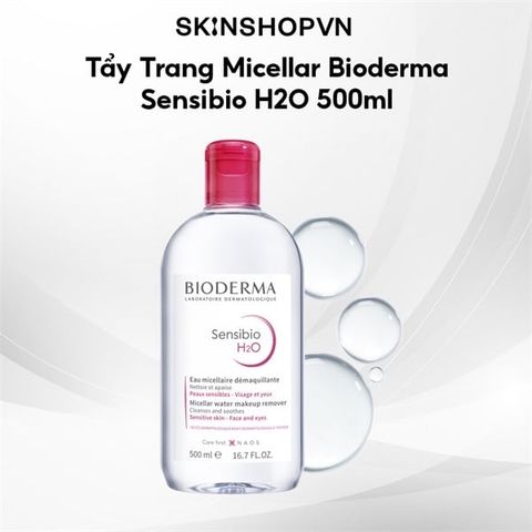 BIODERMA_Nước Tẩy Trang Dành Cho Da Nhạy Cảm Sensibio H2O 500ml (Hồng)