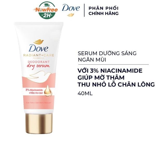 DOVE_Serum Ngăn Mùi Giúp Mờ Thâm Thu Nhỏ Lỗ Chân Lông 3% Niacinamide + 10X Vit C&E 40ml