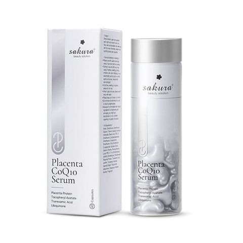 SAKURA_Serum Dưỡng Trắng Chống Lão Hóa Nhau Thai Cừu Mới (Viên bạc)