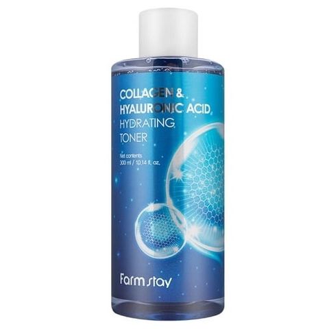 FARMSTAY_Nước Hoa Hồng Collagen & Hyaluronic Acid Hydrating Toner 300ml