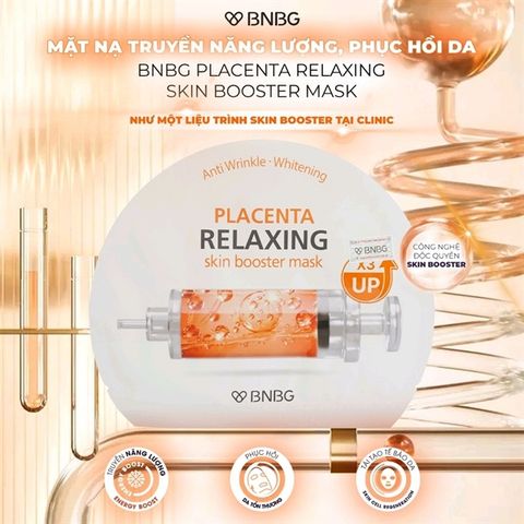 BNBG_Mặt Nạ Placenta Relaxing SkinBooster Mask Truyền Năng Lượng Và Phục Hồi Da 30ml (Cam)