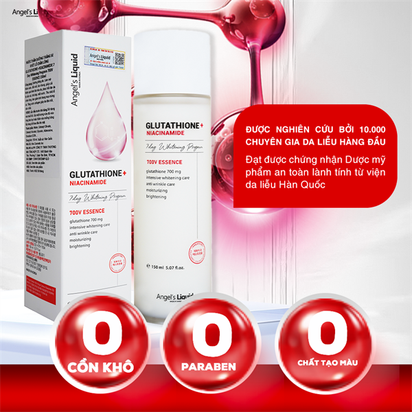 ANGEL'S LIQUID_Nước Thần Dưỡng Trắng Se Lỗ Chân Lông Glutathione+Niacinamide 700V Essence 150ml
