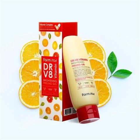 FARMSTAY_Tẩy Tế Bào Chết Sáng Da DR-V8 Vitamin Peeling Gel 180Ml