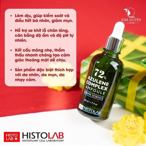 HISTOLAB_Tinh Chất Giảm Mụn 72% Azulene Complex Ampoule Derma Science 50ml
