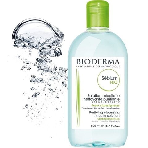 BIODERMA_Nước Tẩy Trang Dành Cho Da Dầu & Hỗn Hợp Sébium H2O 500Ml (Xanh Lá)