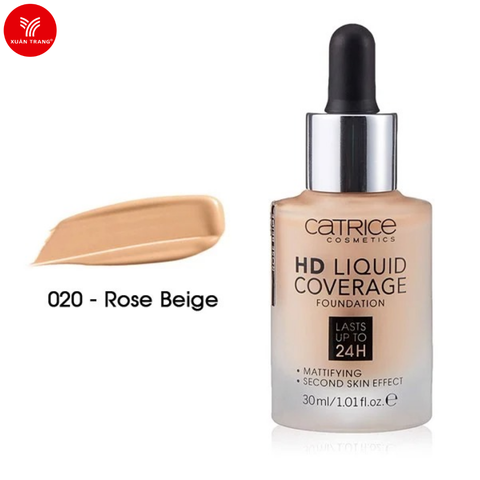 CATRICE_Kem Nền HD Liquid Coverage Foundation Lasts Up To 24H #020 Rose Beige 30Ml