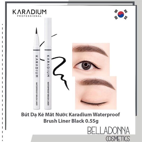 KARADIUM_Kẻ Mắt Nước Waterproof Brush Liner Black