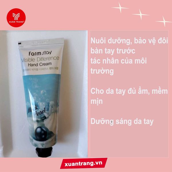 FARMSTAY_Kem Dưỡng Da Tay Chiết Xuất Từ Bột Ngọc Trai Mới 100g