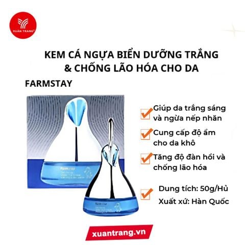 FARMSTAY_Kem Trắng Da Chống Lão Hóa Chiết Xuất Cá Ngựa 50G