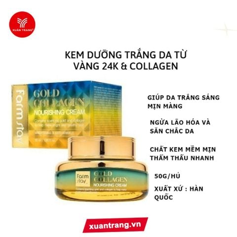 FARMSTAY_Kem Dưỡng Trắng, Chống Lão Hóa Từ Vàng 24K Và Collagen 55ml