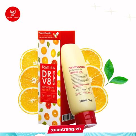 FARMSTAY_Tẩy Tế Bào Chết Sáng Da DR-V8 Vitamin Peeling Gel 180Ml
