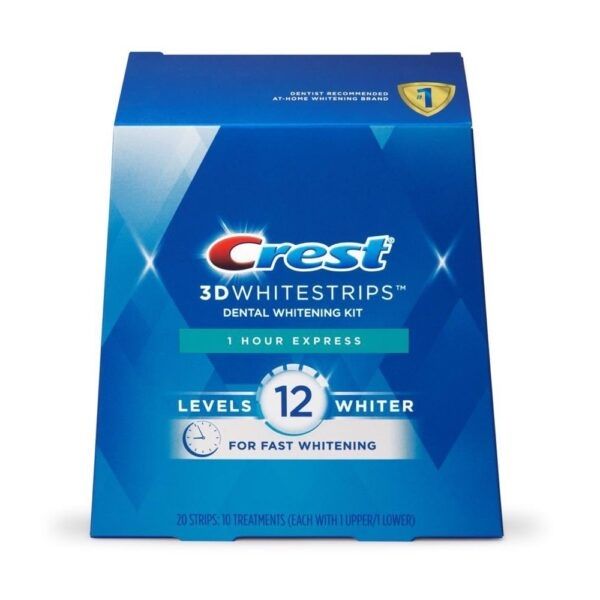 CREST_Miếng Dán Trắng Răng Crest Cấp Tốc 1 Hour Express Whitening Levels 12 Whiter