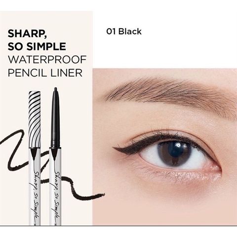CLIO_Chì Kẻ Mắt Sharp, So Simple Waterproof Pencil Liner #01 Black