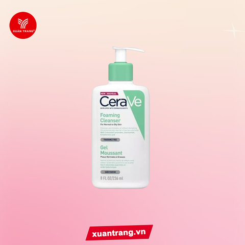 CERAVE_Sữa Rửa Mặt Sạch Sâu Cho Da Thường Đến Da Dầu Foaming Cleanser 236ml ( Pháp)