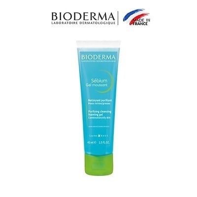 BIODERMA_Gel Rửa Mặt Cho Da Dầu Mụn Sebium Gel Moussant 45ml