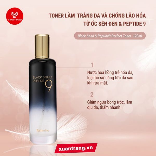 FARMSTAY_Toner Chống Lão Hóa Cấp Ẩm Cho Da Black Snail & Peptide 9 Perfect Toner 120ml