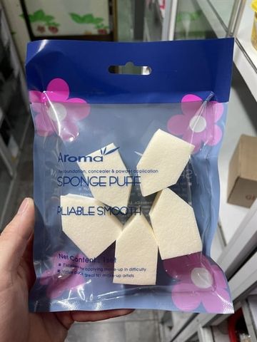 AROMA_Bông Phấn Tán Kem Nền 5 Miếng