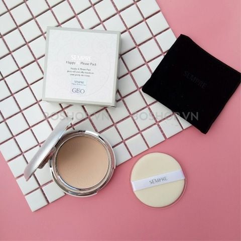 GEO_Phấn Phủ Sempre Happy & Please Pact No.02 Beige 22G (trắng)