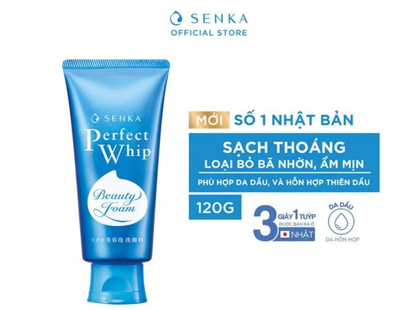SENKA_Sữa Rửa Mặt Perfect Whip Tơ Tằm Trắng 120G (Xanh Dương)