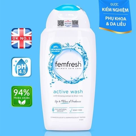 FEMFRESH_Dung Dịch Vệ Sinh Phụ Nữ Active Fresh Wash 250ml (Xanh)