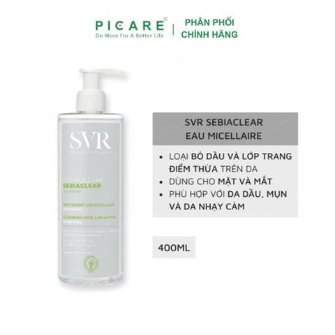 SVR_Nước Tẩy Trang Cho Da Dầu Mụn Sebiaclear Eau Micellaire 400ml