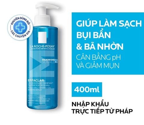 LA ROCHE POSAY_Sữa Rửa Mặt Tạo Bọt Làm Sạch Cho Da Dầu Nhạy Cảm La Effaclar Gel Moussant Purifiant 400ml