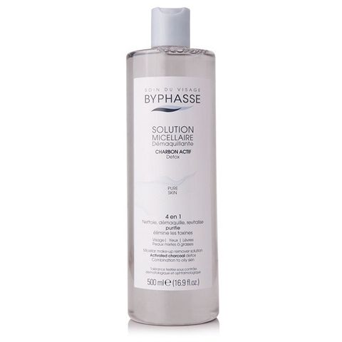 BYPHASSE_Nước Tẩy Trang Micellaire Pure Skin Than Hoạt Tính 500ml